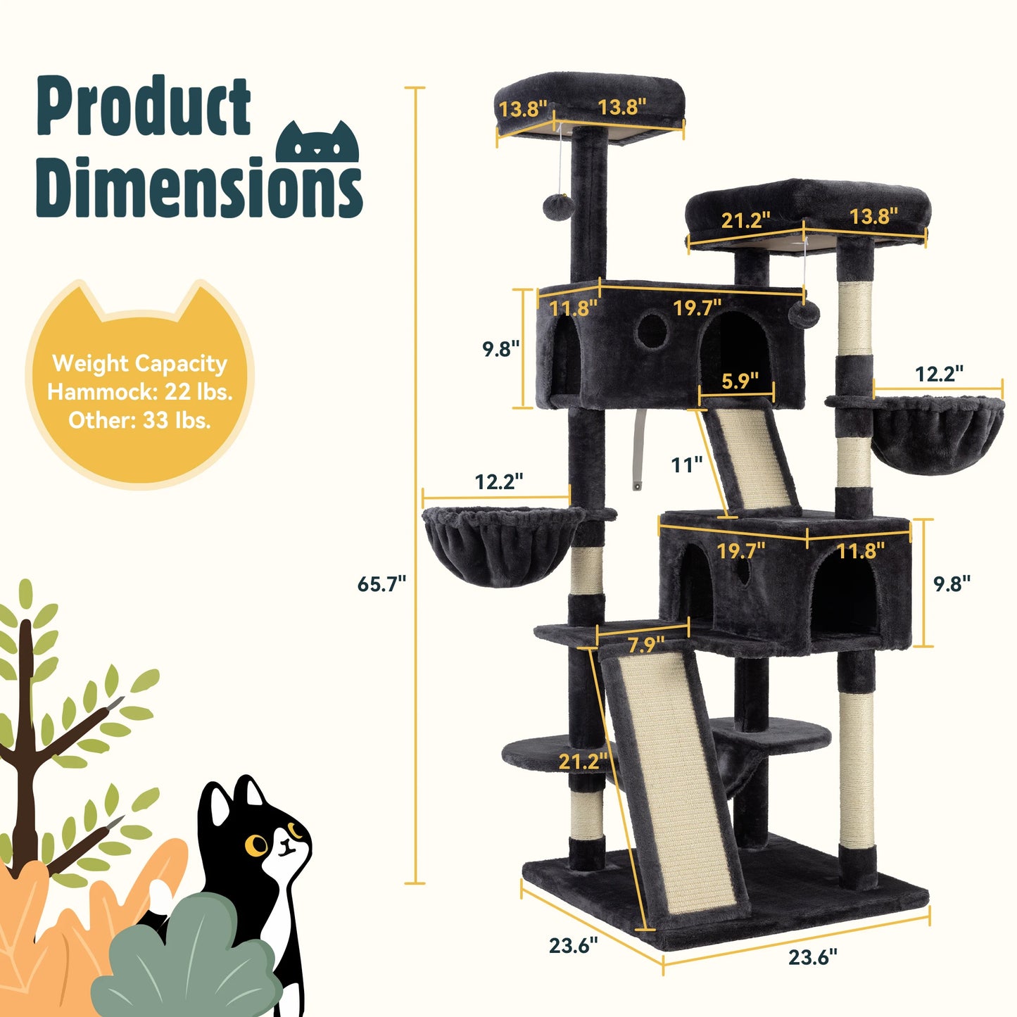 Multi-Level Cat Tree W/ Scratching Post