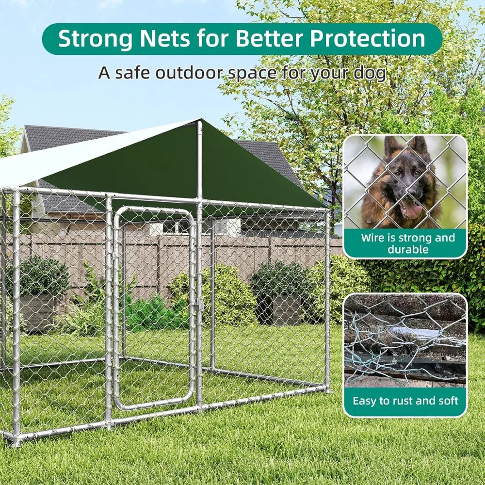 Heavy Duty Outdoor Dog Kennel with Waterproof Cover