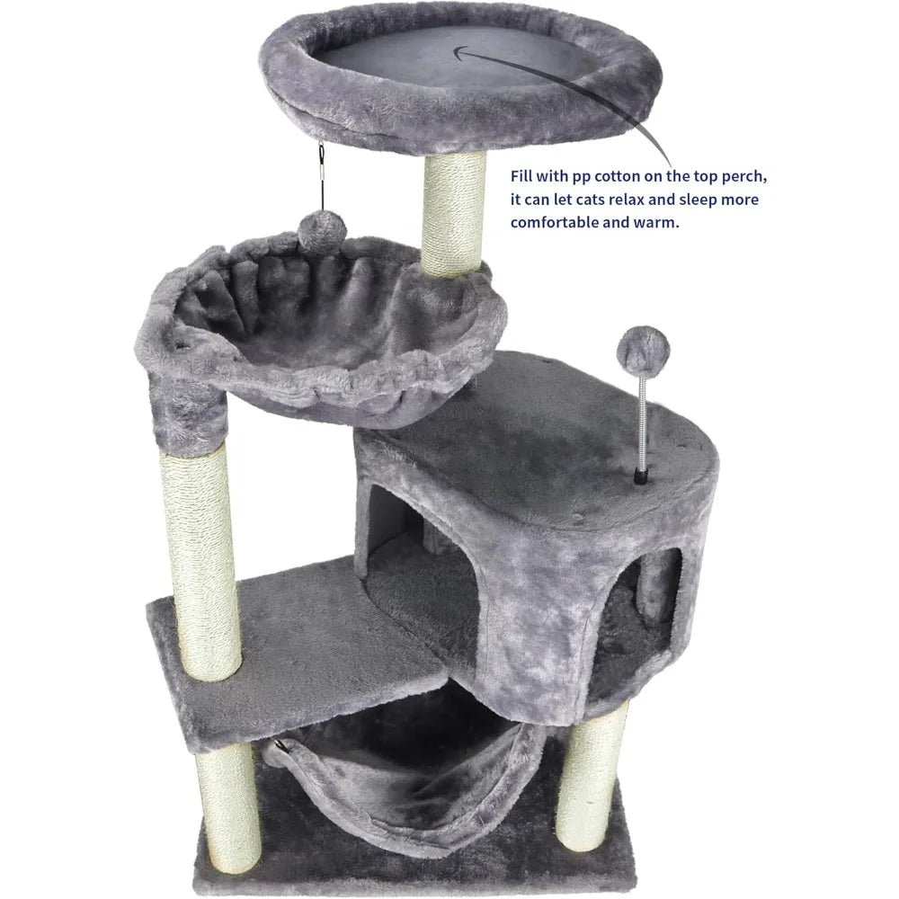 Cat Tree with Large Hammock& Apartment