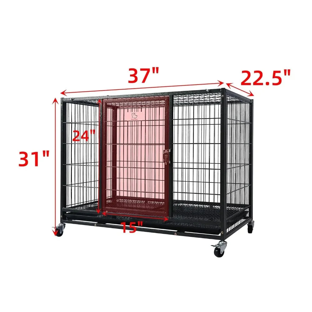 Stackable Open Top Dog Crate with Wheels