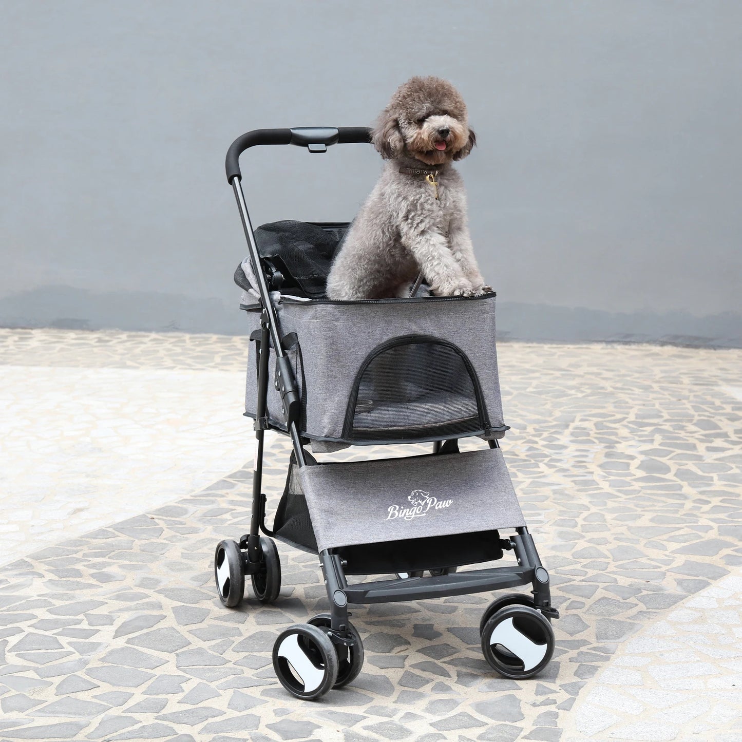 Large Pet Stroller with Detachable Carrier