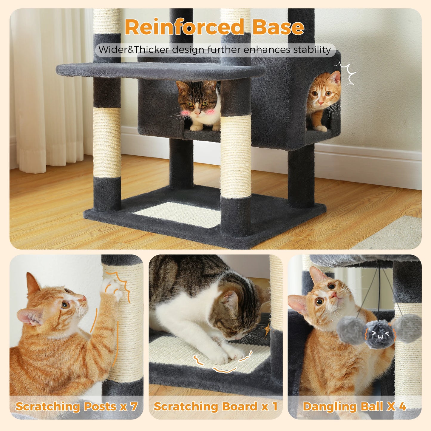 Large Cat Tree With Padded Perches