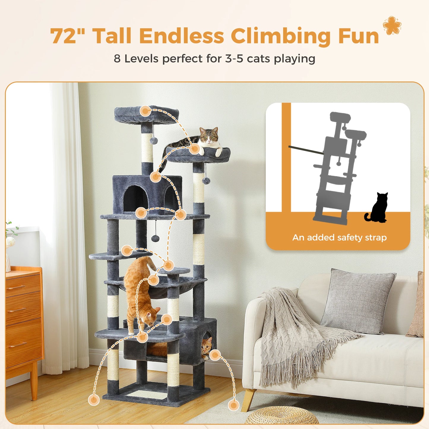 Large Cat Tree With Padded Perches