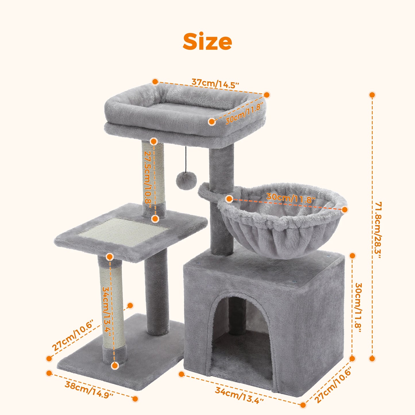 Cat Activity Tree with Cat Scratching Posts