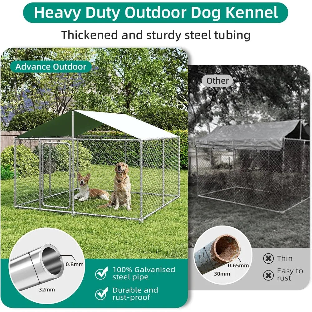 Heavy Duty Outdoor Dog Kennel with Waterproof Cover