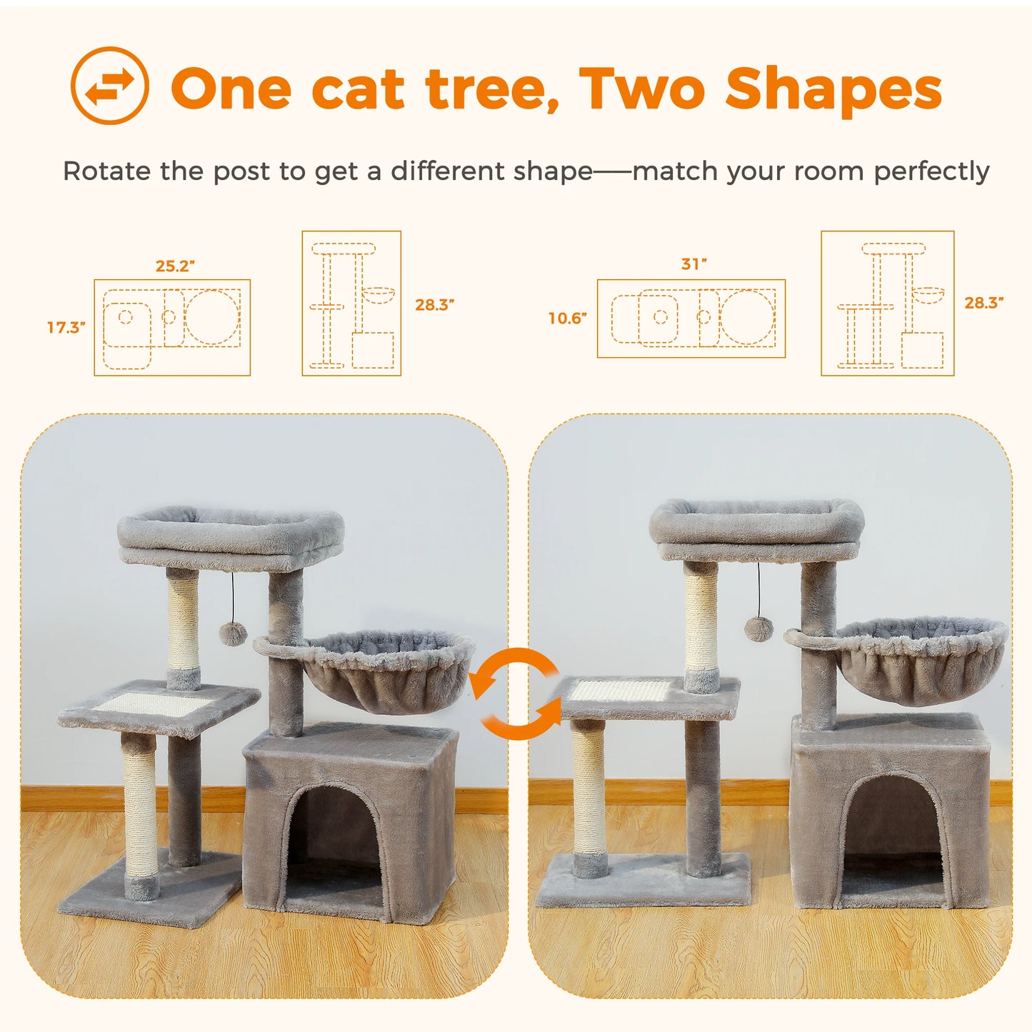 Cat Activity Tree with Cat Scratching Posts
