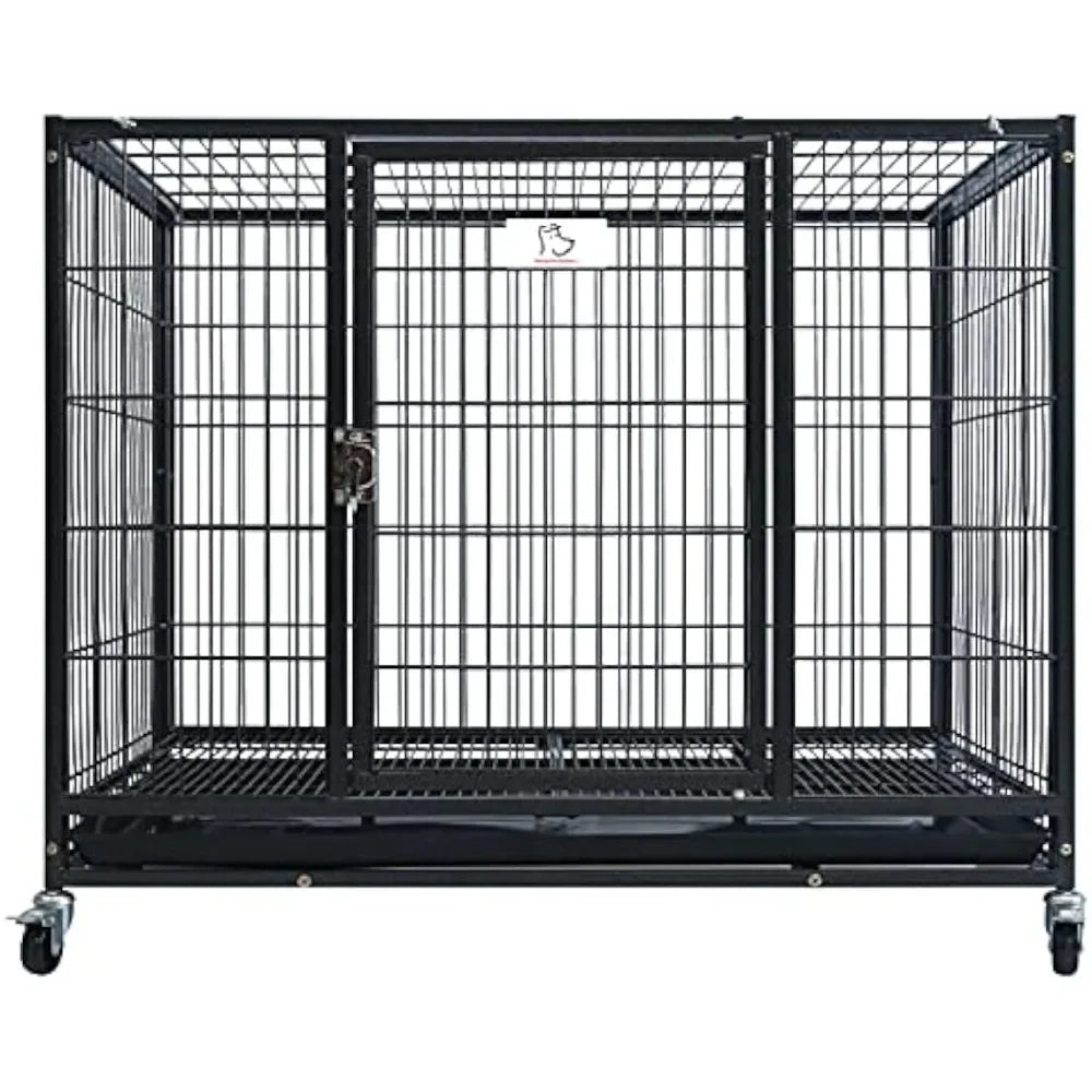 Stackable Open Top Dog Crate with Wheels