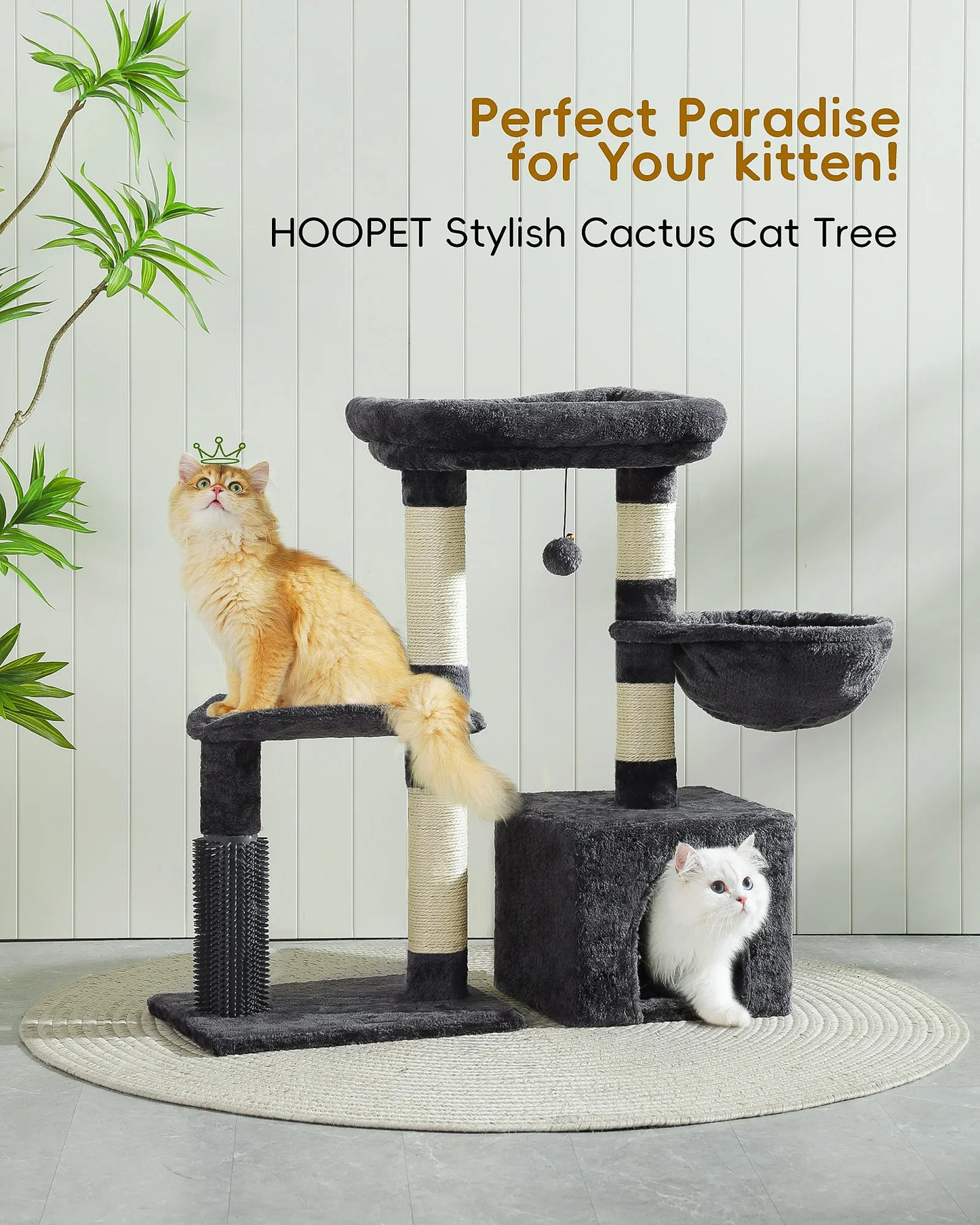 HOOPET Cat Tree 32 Inch Cactus Cat Tower