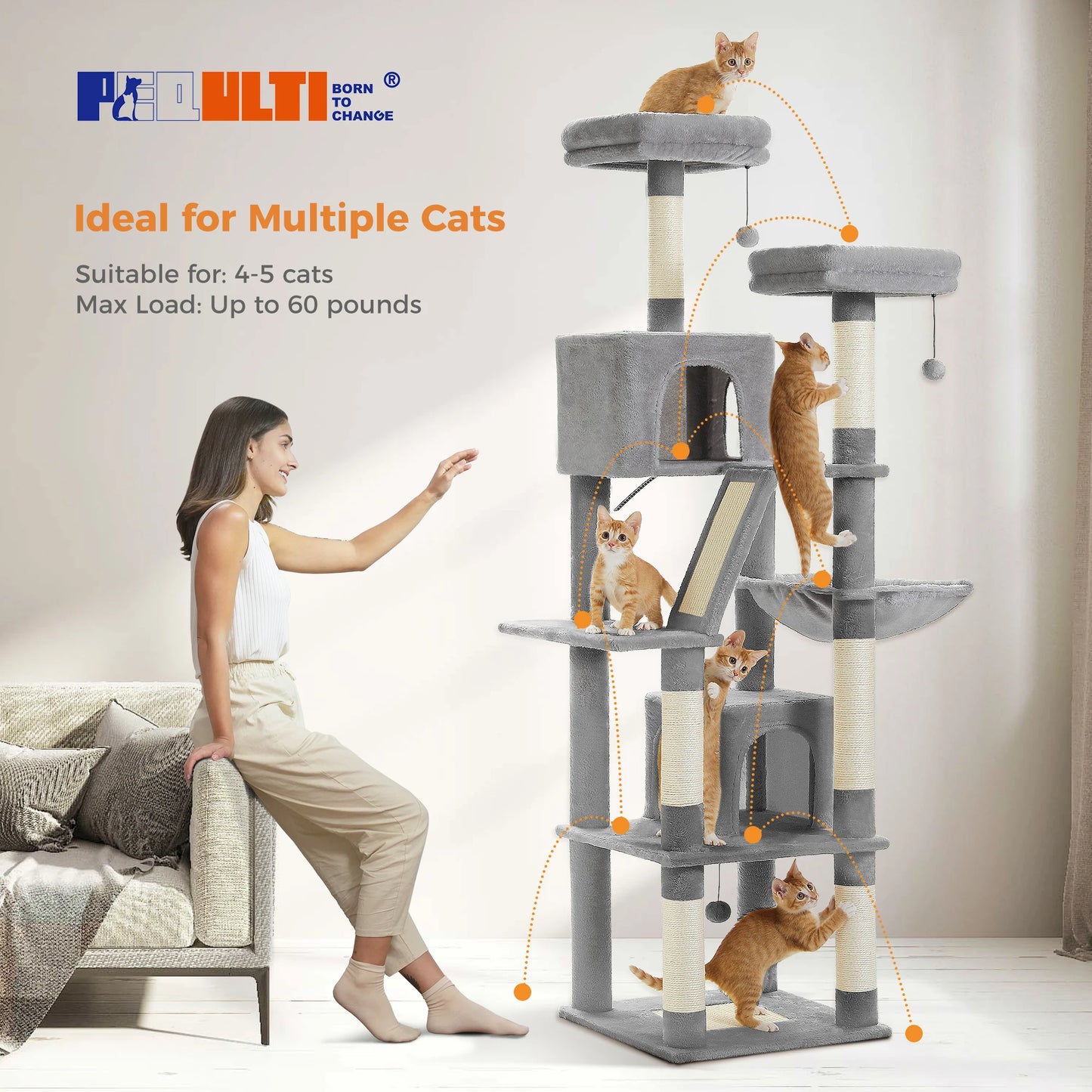 Tall, Multi-Level Cat Tree