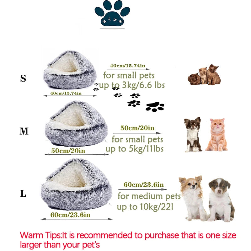 Soft Plush Pet Bed with Cover
