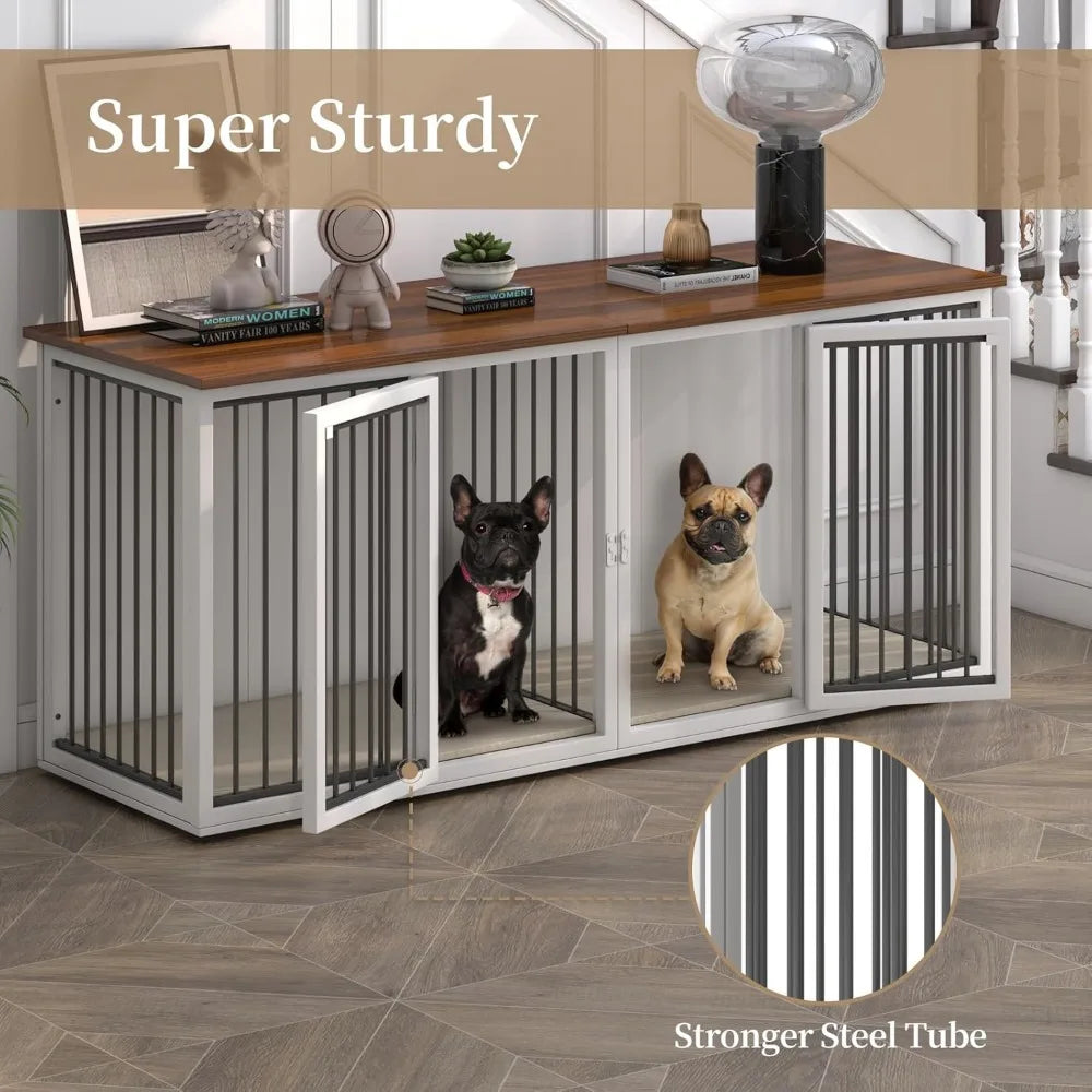 Dog Crate Furniture for 2 Dogs