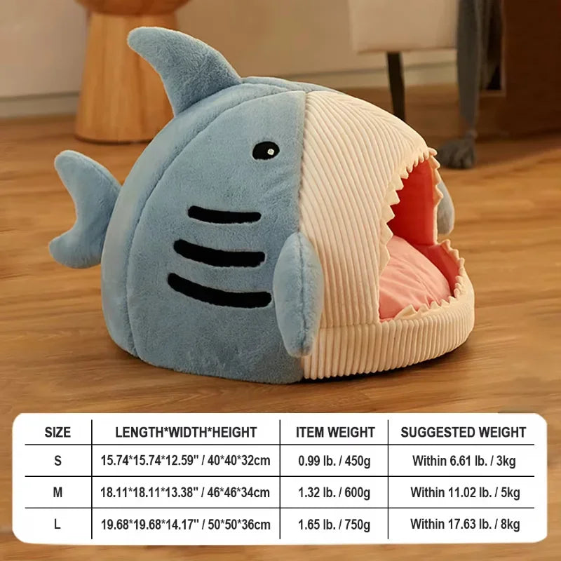 Shark Pet Cave Bed