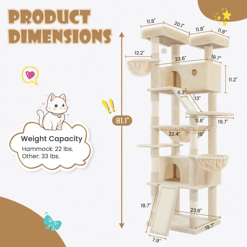Multi-Level Tall Cat Tree Tower