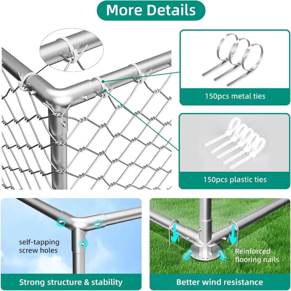 Heavy Duty Outdoor Dog Kennel with Waterproof Cover