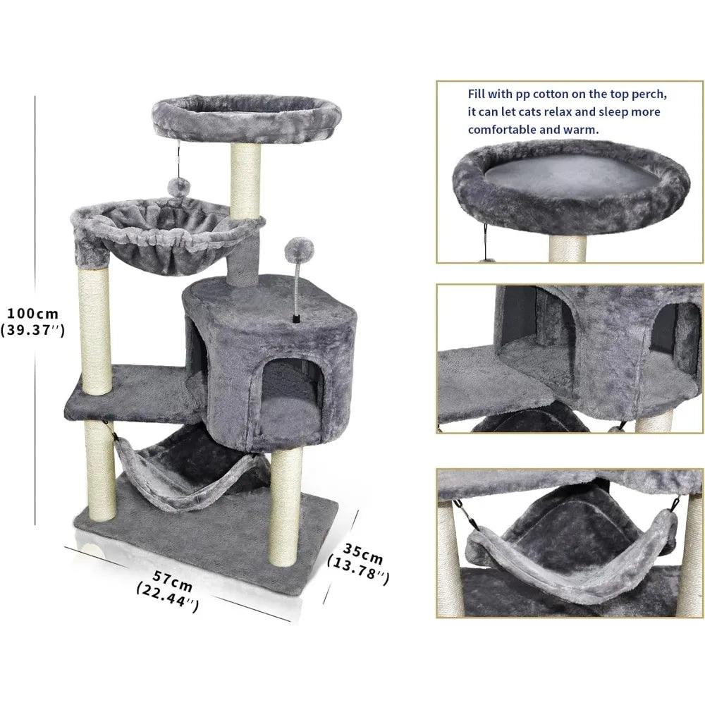 Cat Tree with Large Hammock& Apartment