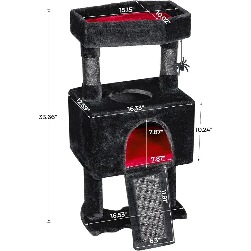 Gothic Cat Tree with Cat Bed