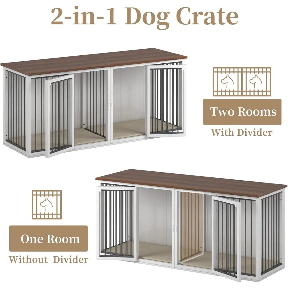 Dog Crate Furniture for 2 Dogs