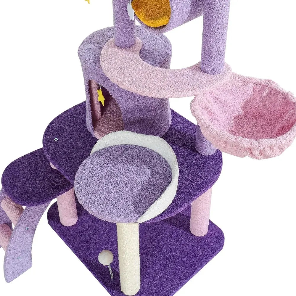 65 Inches Unique Cat Tree Mansion