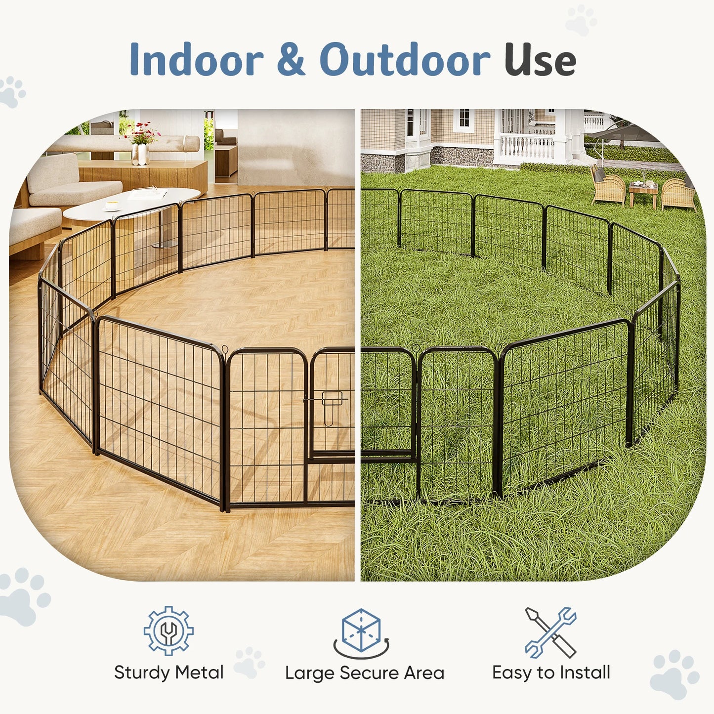 16 Panel Heavy Duty Dog Playpen