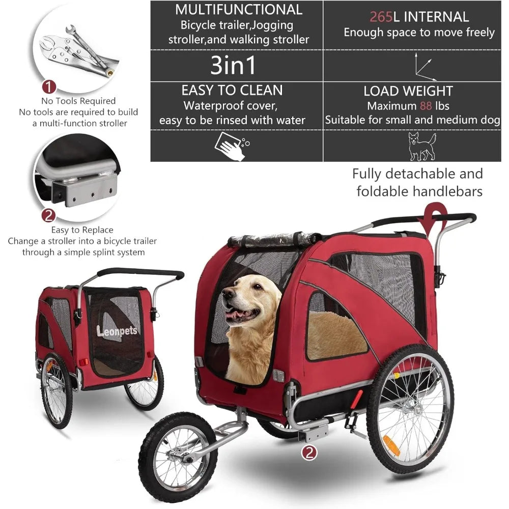 Large Quick Set-up Pet Stroller