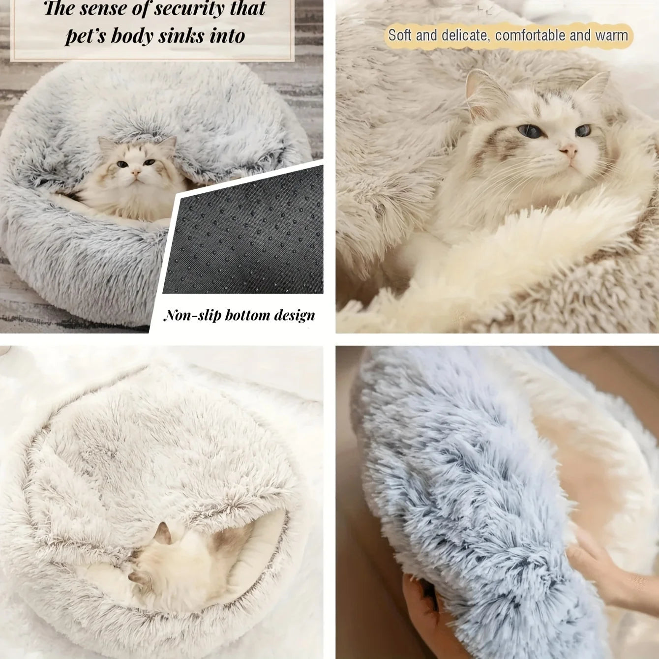 Soft Plush Pet Bed with Cover