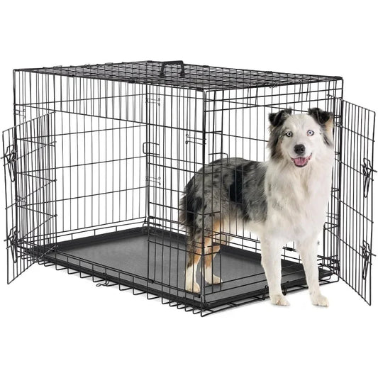 Double Door Folding Wire Dog Crate