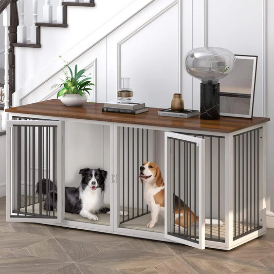 Dog Crate Furniture for 2 Dogs
