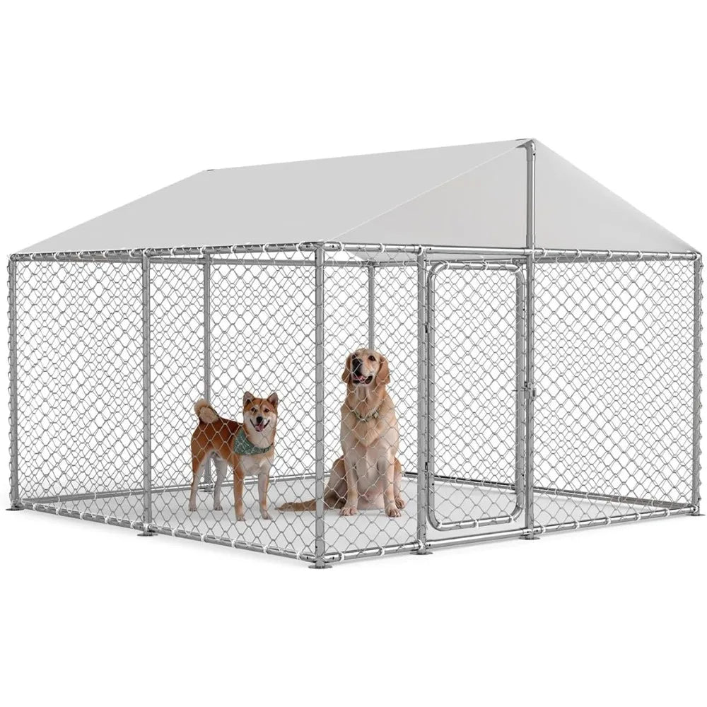 Heavy Duty Outdoor Dog Kennel with Waterproof Cover